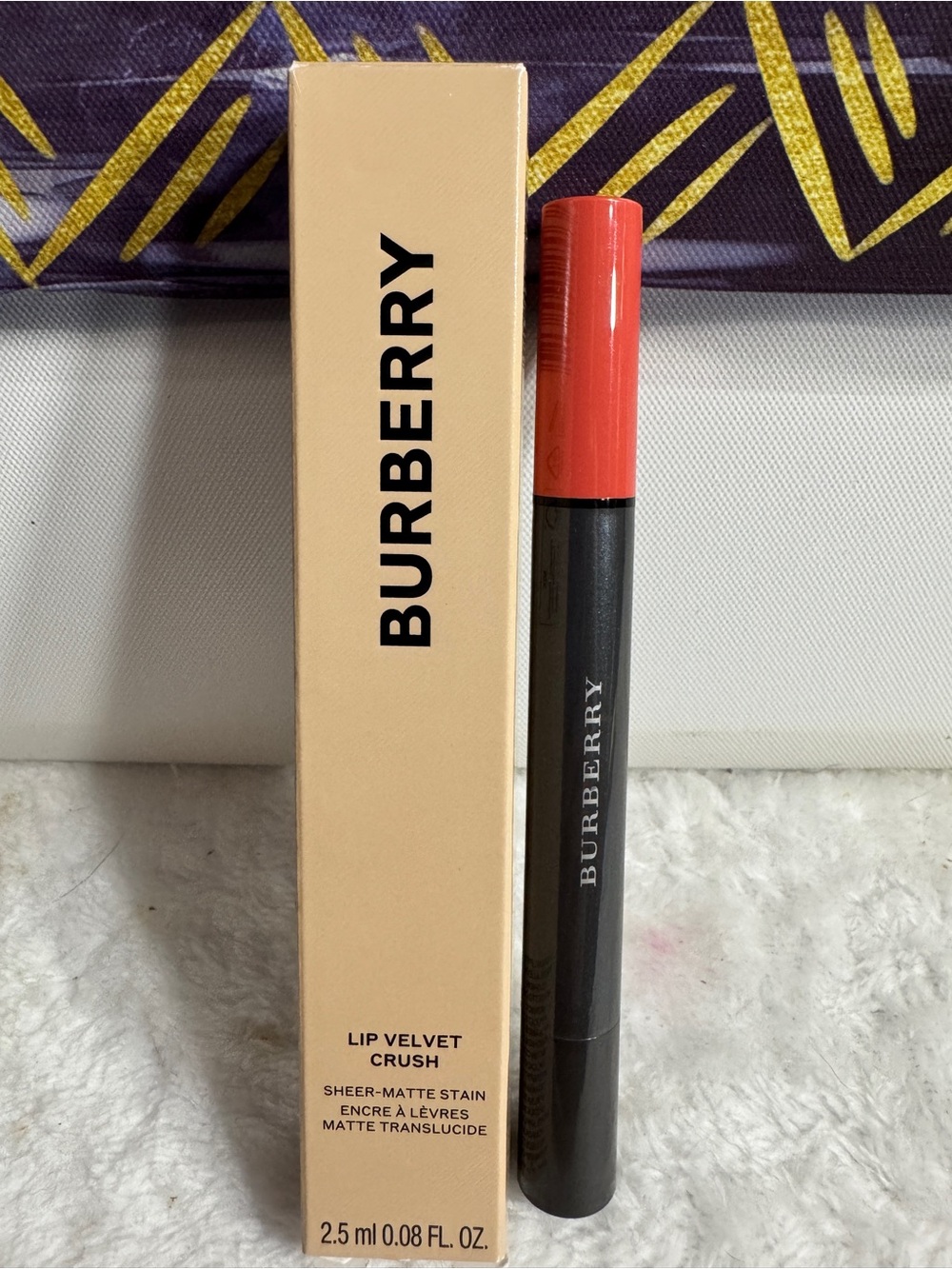Burberry Lip Velvet Crush 16 Copper Pink Sheer Matte Lip Stain - New